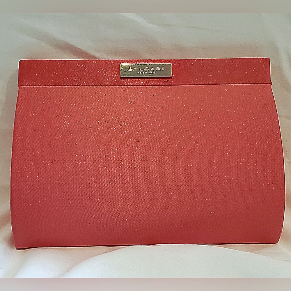 Bvlgari Parfums Orange/ Pink Satin Clutch/ Makeup Case